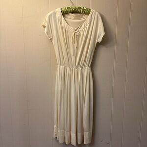 Vintage  Cream cottagecore Midi Dress circa 1975
